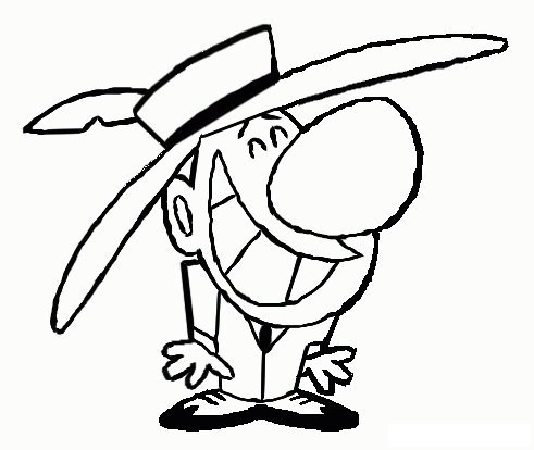 Online coloring book: Billy in a hat coloring page